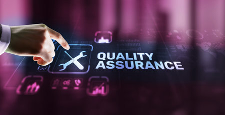 Quality Assurance ISO DIN Service Guarantee Standard Retail Conceptの写真素材