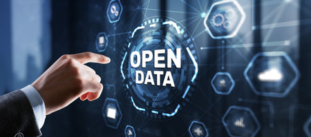 Open data api internet technology concept. Online documentation databaseの写真素材