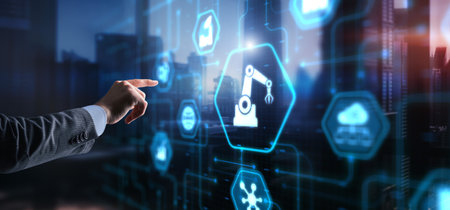 RPA Robotic Process Automation system. Artificial intelligence conceptの写真素材