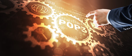 Pop3. Internet Postal Protocol. Universal backgroundの写真素材