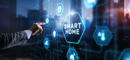 Smart home icon. Assistant technology for smart devices. Smart home conceptの写真素材