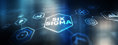 Six Sigma. Innovation technology concept. Universal backgroundの写真素材