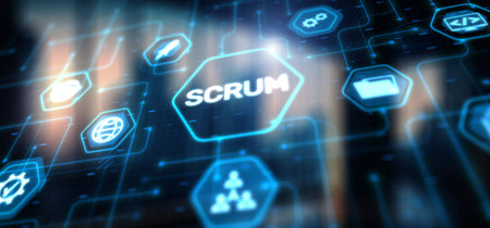 Scrum process software development outline conceptの写真素材