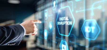 Digital disruption technology background. Innovation business conceptの写真素材