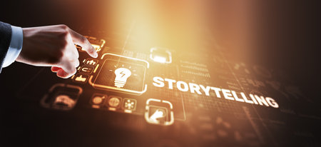 Storytelling. Story Telling Education and literature Business concept. Ability to tell storiesの写真素材