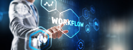 Automation of business workflows. Work processの写真素材