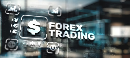 Forex trading concept. Online trading and consulting. Finance backgroundの写真素材