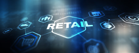 Retail. Omni channel technology of online retail businessの写真素材