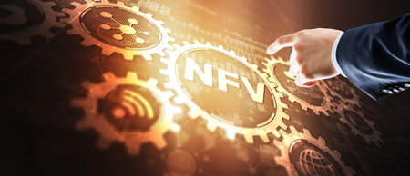 Network functions virtualization. NTV Technology cloud conceptの写真素材