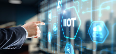 IIOT industrial internet of things concept. Technology and Businessの写真素材