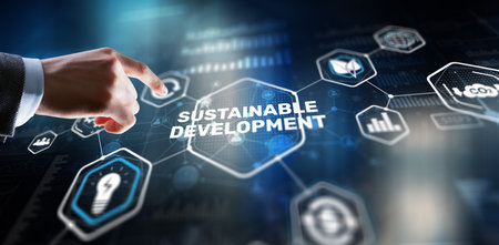 Sustainable development, ecology and environment protection concept. Renewable energy and natural resourcesの写真素材