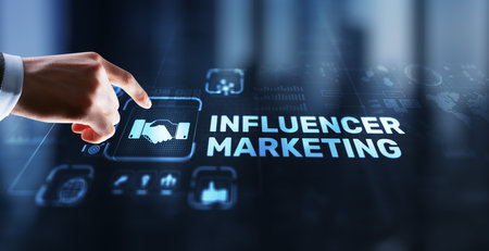 Influencer marketing concept. Business Internet conceptの写真素材