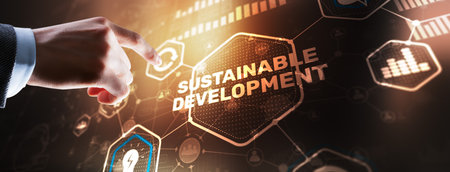 Sustainable development, ecology and environment protection concept. Renewable energy and natural resourcesの写真素材