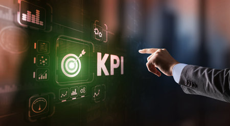 KPI Key Performance Indicator Business Internet Technology Concept on Virtual Screen.の写真素材