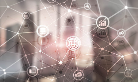 Global communication network concept. Digital transformation. Abstract background