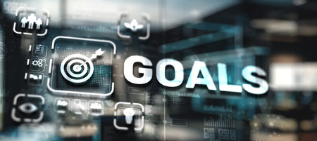 Concept of achieving a goal. Business target finance conceptの写真素材