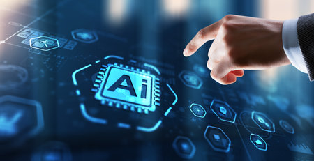 AI Artificial Intelligence concept. Technology learningの写真素材