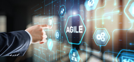Agile software development technology business conceptの写真素材
