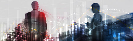 Financial Stock Market Graph. Website Economic Bannerの写真素材
