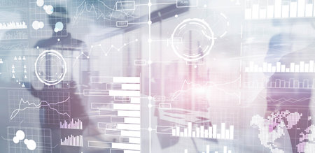 Financial graph diagram investment business intelligence concept