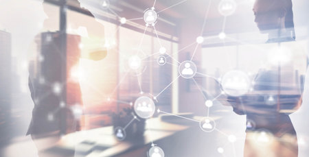 People network connection. Network work connections conceptの写真素材