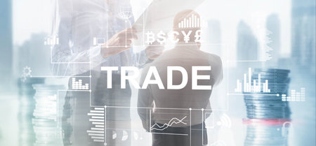 Analyzing market trends for successful crypto trading. Concept investingの写真素材