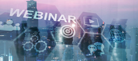 Webinar. Multiethnic People Conference Meeting Online and Discussing Business Projectの写真素材