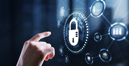 Cyber security system abstract technology background. Technology conceptの写真素材