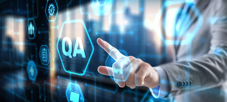 Quality Assurance Service Guarantee Standard. Certification Guarantee Conceptの写真素材