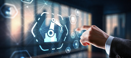 RPA Robotic Process Automation system. Artificial intelligence conceptの写真素材