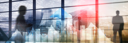 Business intelligence marketing finance management. Mixed Mediaの写真素材