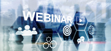 Webinar. Multiethnic People Conference Meeting Online and Discussing Business Projectの写真素材