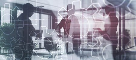 Technology Gears and industry 4.0 smart factory conceptの写真素材