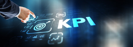KPI Key Performance Indicator Business Internet Technology Concept on Virtual Screenの写真素材