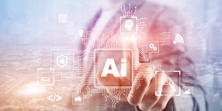 Artificial Intelligence Processor Concept. AI Big Data Array. Innovation concept 2025の写真素材