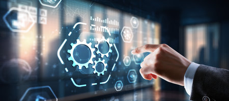 Gears. Concept of a business idea. Teamwork strategy cooperation.の写真素材