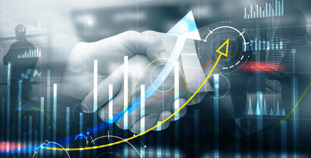 Trading and stock markets. Crypto trader investor background.の写真素材