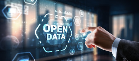 Open data api internet technology concept. Online documentation database.の写真素材