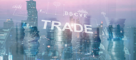 Analyzing market trends for successful crypto trading. Concept investing.の写真素材