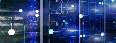 Internet Wireless Communication Network Abstract Background. Binary code.の写真素材