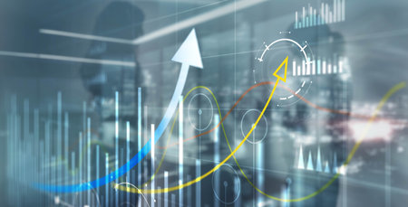 Trading and stock markets. Crypto trader investor background.の写真素材