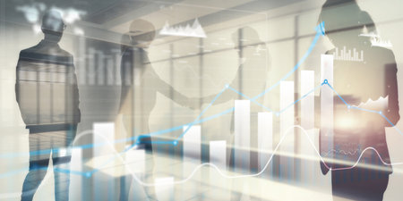Business intelligence. Diagram, Graph, Stock Trading, Investment dashboard arrows.の写真素材