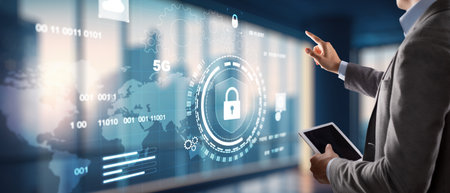 Protection of network data and mobile networks. Technology concept.の写真素材