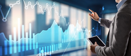 Abstract financial chart. Investment trading financial analysis forex currency economy growth.の写真素材