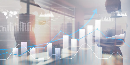 Business intelligence. Diagram, Graph, Stock Trading, Investment dashboard arrows.の写真素材