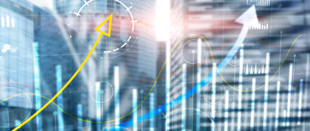 Trading and stock markets. Crypto trader investor background.の写真素材