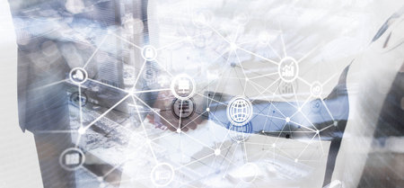 Global communication network concept. Digital transformation. Abstract background.の写真素材