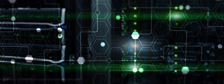 Internet Wireless Communication Network Abstract Background. Binary code.の写真素材