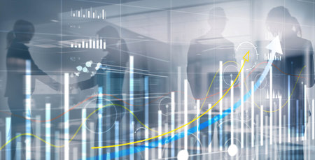 Trading and stock markets. Crypto trader investor background.の写真素材
