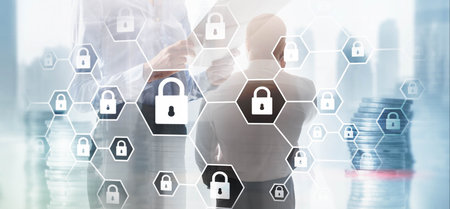 Cybersecurity concept. Data protection universal background.